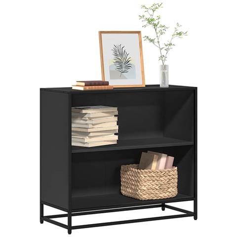 Libreria Nera 80,5x35x76 Cm In Legno Multistrato - Foto 1