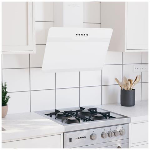 Lusso Casadino -  Cappa A Parete 60 Cm In Acciaio E Vetro Temperato Bianco - Foto 2