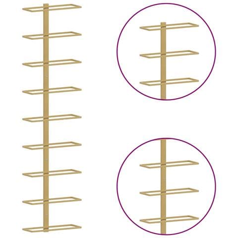 Portavini Da Parete Per 9 Bottiglie 2 Pz Dorato In Ferro - Foto 8
