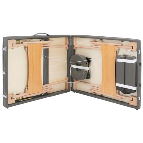 Lusso Casadino - Lettino Da Massaggio 3 Zone Telaio In Legno Antracite 186x68cm - Foto 8