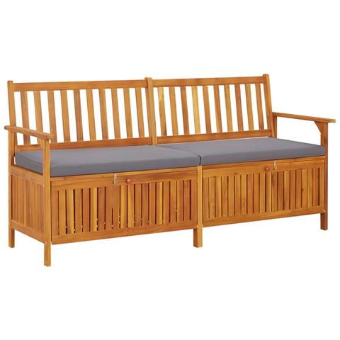 Cassapanca Con Cuscino 170 Cm In Legno Massello Di Acacia - Foto 2