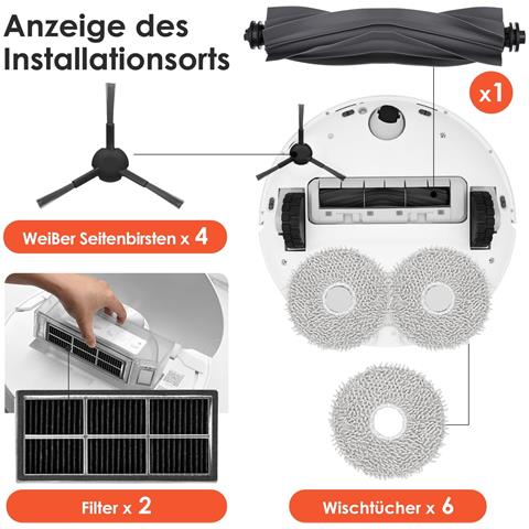 Kit Di Accessori Sostitutivi Per Dreame L10s Pro, 6 Sacchetti Antipolvere, 6 Panni Per Mocio, 1 Spazzola Principale, 4 Spazzole Laterali, 2 Filtri - Foto 2