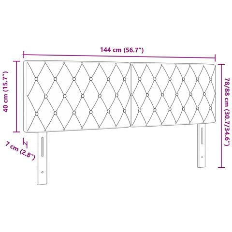 Testata letto con bottoni a cristallo imbottita rosa 140 cm in velluto - Foto 8