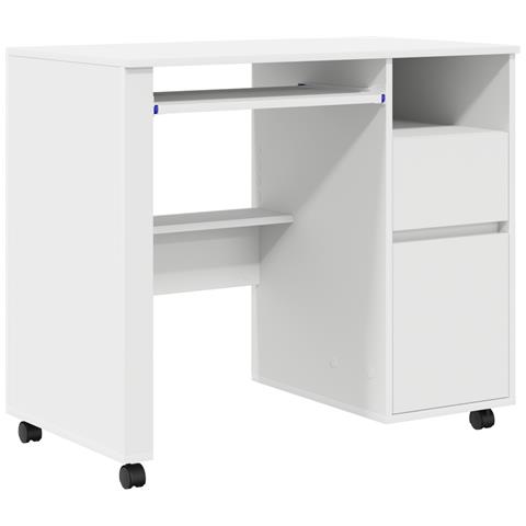 Scrivania Bianca con Cassetti Bianca MDF, Truciolare Standard - Foto 1