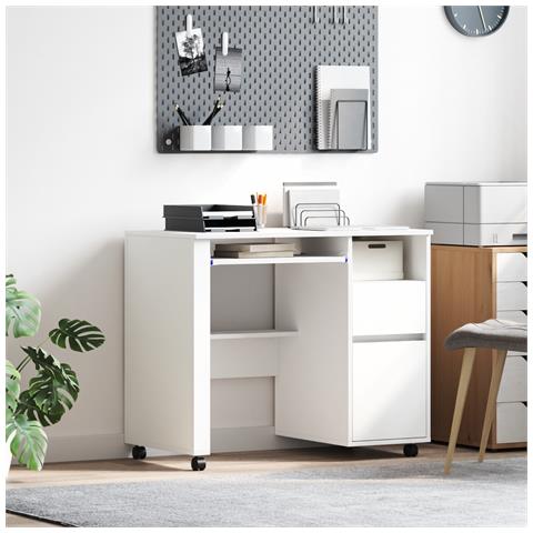 Scrivania Bianca con Cassetti Bianca MDF, Truciolare Standard - Foto 2