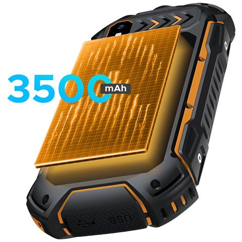 Telefono Rinforzato Batteria 3500mah Ip68 Tasto Sos, Nero / Arancione - Foto 5