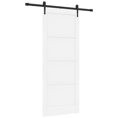 porta scorrevole  con set di accessori 'ORKDAL'in legno massello di pino bianco, Porta interna  'ORKDAL'bianca 83x211x4 cm in legno massello di pino - Foto 1