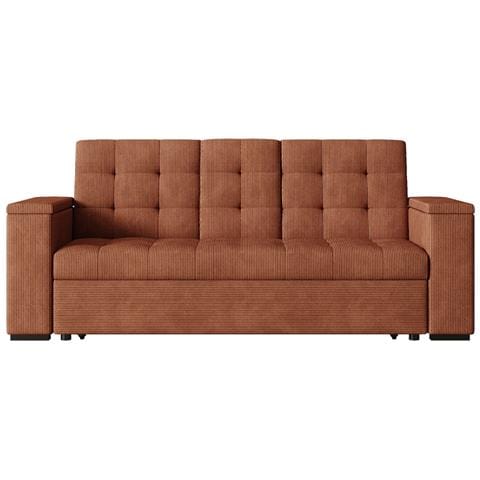 Noho Divano Letto A 3 Posti In Velluto A Coste Terracotta - Foto 5