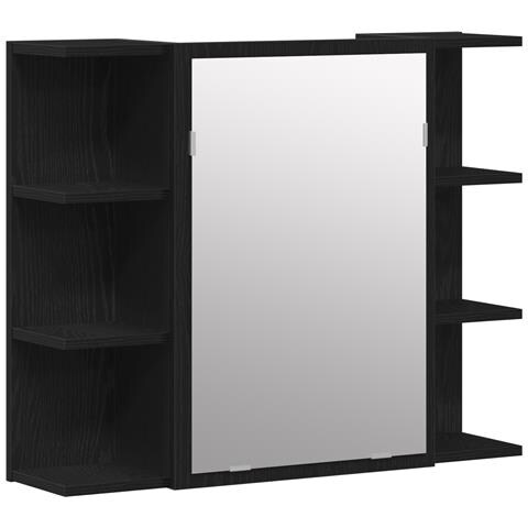 Mobile Specchiera Rovere Nero Legno massello di rovere Compatto - Foto 1