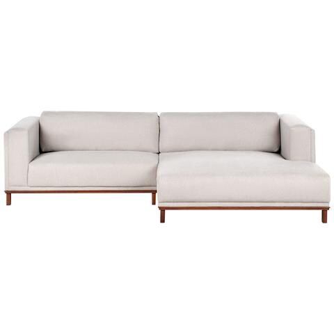 Divano Angolare 4 Posti Veng Tessuto Beige Chiaro Lato Sinistro - Foto 2