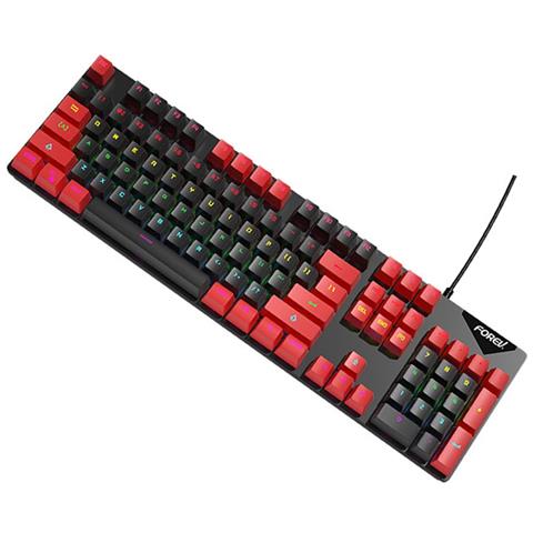 Tastiera Meccanica Cablata Retroilluminata Arcobaleno Interruttore Blu Hot-swappable 104 Tasti Black/red - Foto 3