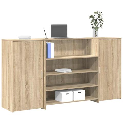 Banco Reception Rovere Sonoma 200x50x103,5 cm Legno Multistrato - Foto 2