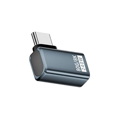 Adattatore Usb-c Femmina A Maschio Laterale 240w 80gbps - Confezione Da 2 Grey - Foto 2