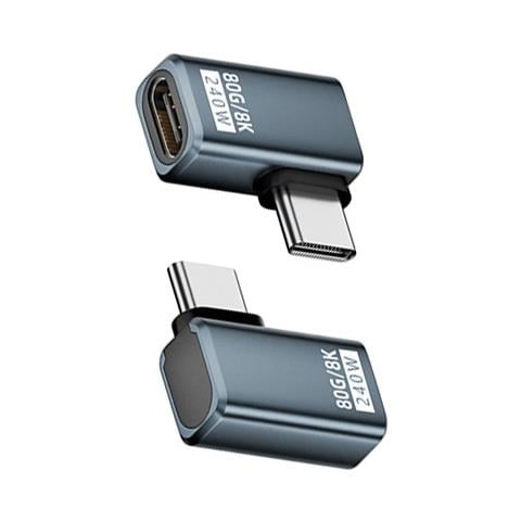 Adattatore Usb-c Femmina A Maschio Laterale 240w 80gbps - Confezione Da 2 Grey - Foto 1