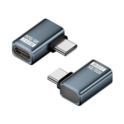 Adattatore Usb-c Femmina A Maschio Laterale 240w 80gbps - Confezione Da 2 Grey - Foto 3