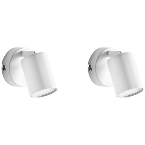 Set Di 2 Lampade Da Parete Nyando Metallo Bianco - Foto 2