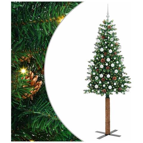 Albero di Natale snodato con 300 LED con supporto Verde 210 cm - Foto 1
