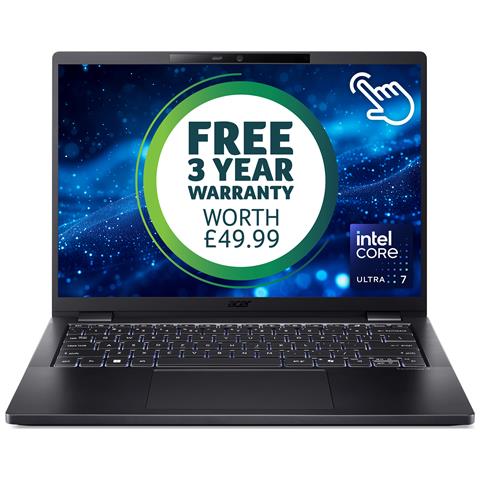 TravelMate P6 TM 14" U7-155H 16G 512GB W11P Intel Core Ultra 7 Computer portatile 35,6 cm (14") Touch screen WUXGA 16 GB LPDDR5x-SDRAM SSD Wi-Fi 7 (802.11be) Windows 11 Pro Nero - Foto 1