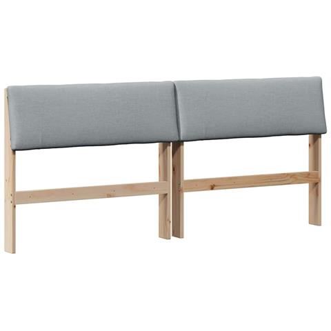 Testiera imbottita Grigio chiaro 180 cm Pino massello - Foto 1