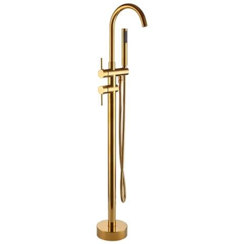 Rubinetto per vasca da bagno indipendente, Blackswan, Cascada tipo M60, modello oro lucido, misura 116 cm - Foto 1