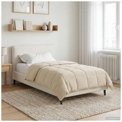 Duvet Estivo Crema 140 x 200 cm Microfibra e Fleece Teddy - Foto 2