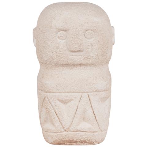 Statuetta Decorativa In Cemento Beige Con Motivo Tribale 5,5x10 Cm - Foto 2