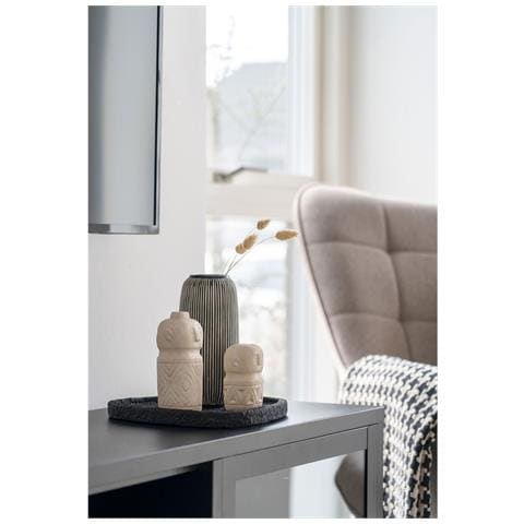 Statuetta Decorativa In Cemento Beige Con Motivo Tribale 5,5x10 Cm - Foto 6