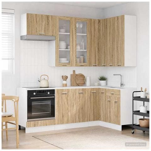 Unità Cucina LYON 8 pcs Rovere Sonoma Legno ingegnerizzato - Foto 2
