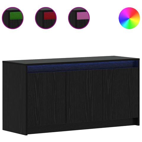 Mobile TV 100 x 34 x 50 cm Rovere Nero Legno ingegnerizzato - Foto 1
