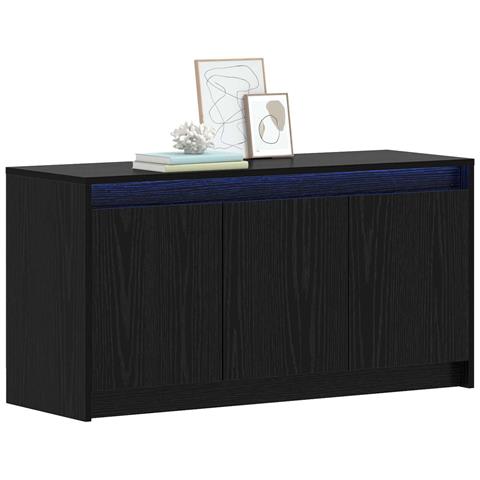 Mobile TV 100 x 34 x 50 cm Rovere Nero Legno ingegnerizzato - Foto 2