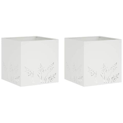 Vaso da giardino 2 pz Bianco 50 x 50 x 49 cm - Foto 1