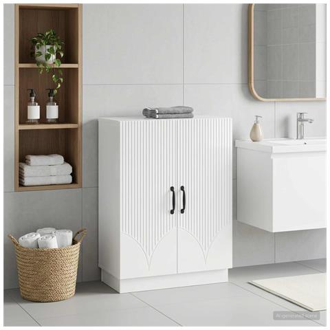 Mobiletto da Bagno HOORN Bianco Lucido 59,5 x 31 x 77 cm - Foto 2