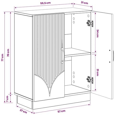 Mobiletto da Bagno HOORN Bianco Lucido 59,5 x 31 x 77 cm - Foto 9