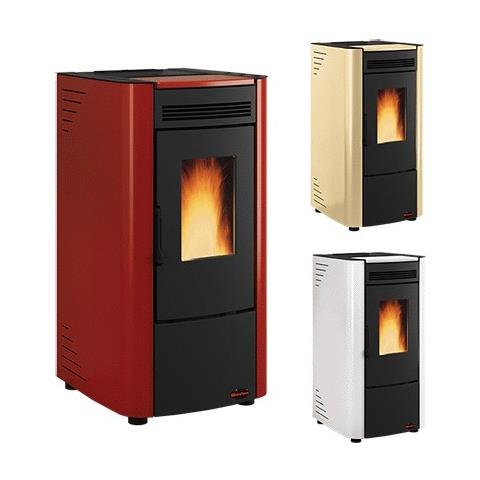 Stufa a Pellet Ketty Rivestimento in Acciaio Verniciato Potenza Termica 6.3 kW 180 m3 Riscaldabili - Foto 7