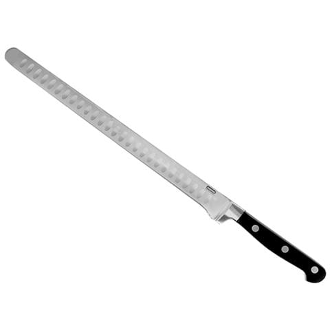 Coltello Salmone Punta Olivata Black&steel In Acciaio Inox Manico Nero Cm 28 - Foto 1