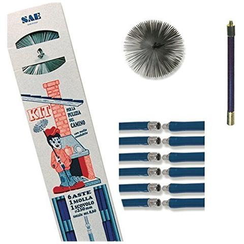 Scovolo Camino In Acciaio Tondo Mm. 250 Kit Eco [ spazzolifici] - Foto 1