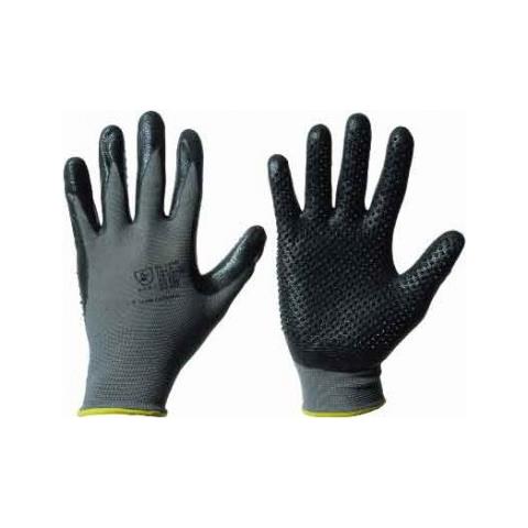 Guanti Da Lavoro In Nitrile Puntinato Tg 8-9-10 Nitrodot Nero Prodotto Ce - Foto 1