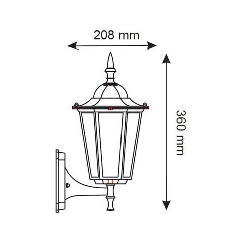 Portalampada Lanterna Facing Up Alluminio E Vetro Ip44 E27 Mod. Vt-749 - Foto 2