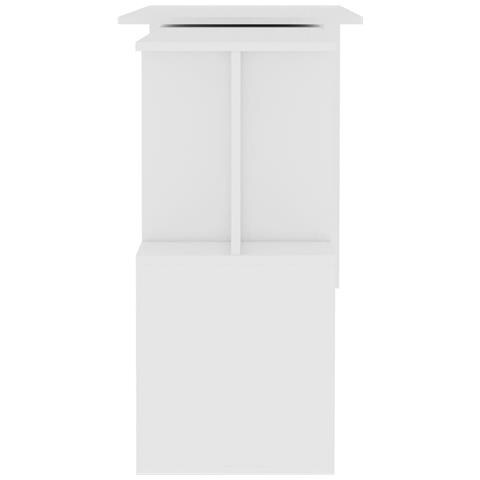 Scrivania ad Angolo Bianca 200x50x76 cm in Legno Multistrato - Foto 6