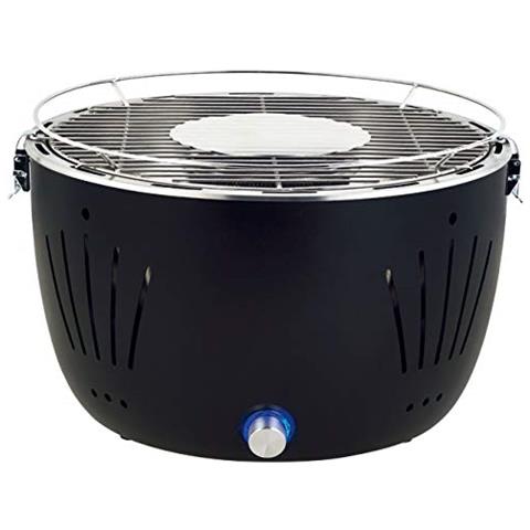 Bg-100b-round - Barbecue A Carbonella Ultra Veloce E A Basso Fumo, Con Custodia, Nero - Foto 1