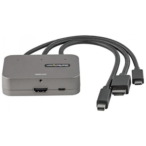 Adattatore Multiporta a HDMI 3-in-1 - Convertitore da USB-C, HDMI o Mini DisplayPort a HDMI per sala conferenze 4K 60Hz - Adattatore AV digitale per collegare monitor /display HDMI - Foto 3