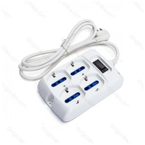 Multipresa Ciabatta Elettrica Schuko 4 Posti Con Interruttore Generale Cavo Da 3 Metri Spina 16a 250v 2500w Protezione Bambini - Foto 2