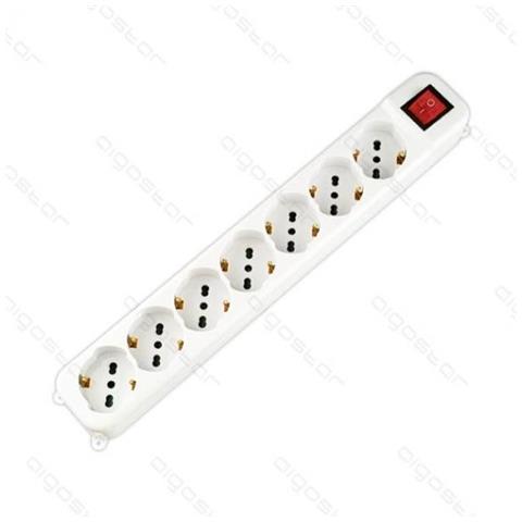 Multipresa Ciabatta Elettrica Schuko 4 Posti Con Interruttore Generale Cavo Da 3 Metri Spina 16a 250v 2500w Protezione Bambini - Foto 1