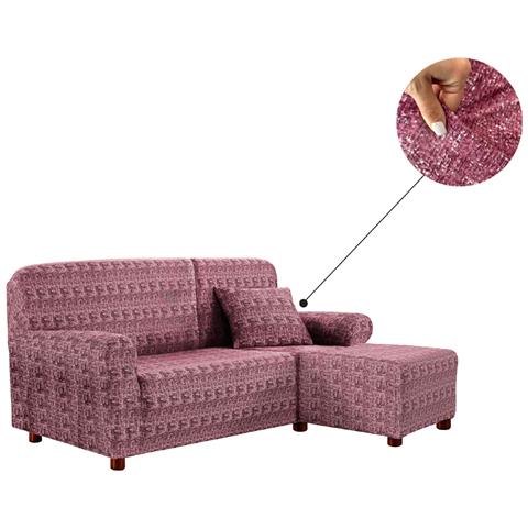 Copridivano Antimacchia Elasticizzato Divano Penisola Angolare Componibile Fantasy 1+3 Bordeaux - Foto 13