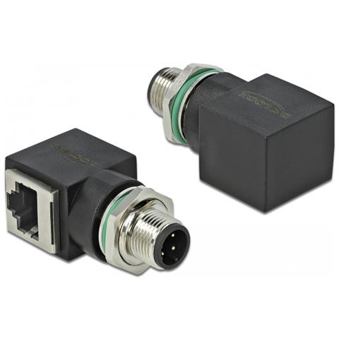 66313 adattatore per inversione del genere dei cavi M12 RJ45 Nero - Foto 1