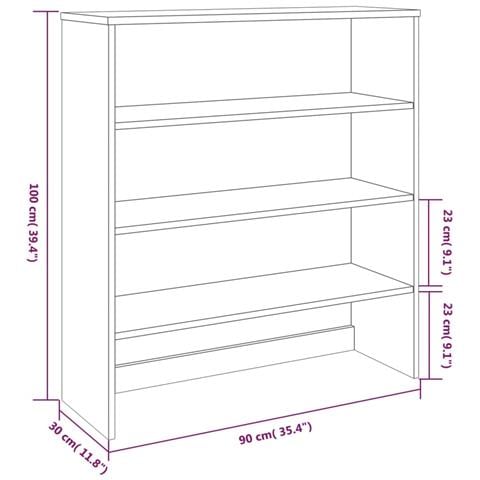 Ripiano Per Credenza Grigio Scuro 90x30x100 Cm In Legno Di Pino - Foto 8