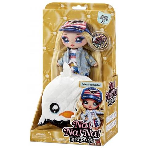 N / A! N / A! N / A! Surprise - Erika Featherton - Bambola Modello In Tessuto (aquila) Da 19 Cm Con Accessori - Foto 1