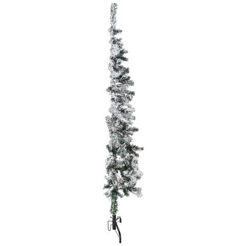 Albero Natale Artificiale Sottile a Metà Neve Fioccata 150 cm - Foto 8