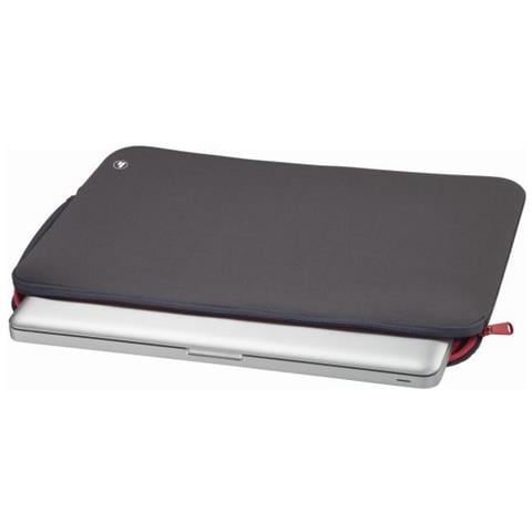 Neoprene Borsa Per Notebook 39,6 Cm (15.6"") Custodia A Tasca Grigio, Rosso - Foto 3