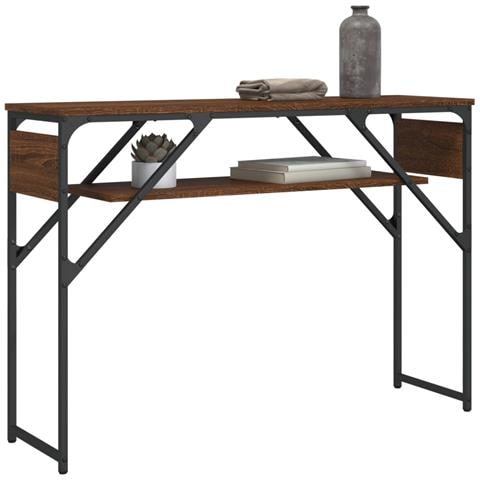 Tavolo Consolle Ripiano Rovere Marrone 105x30x75cm Multistrato - Foto 3